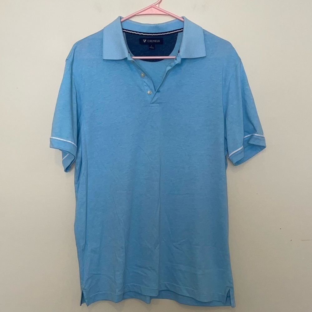 Cremieux Light Blue Collared Polo Shirt Size Large
